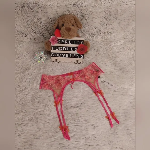 🌺 For Love and Lemons Hibiscus Embroidery Garter Belt 🌺