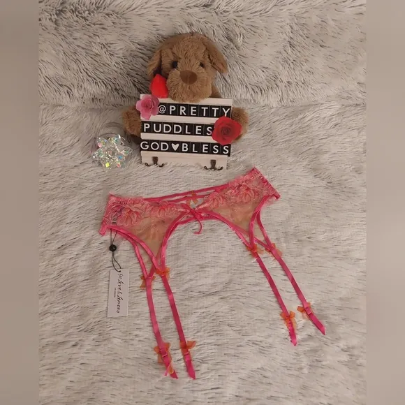 🌺 For Love and Lemons Hibiscus Embroidery Garter Belt 🌺