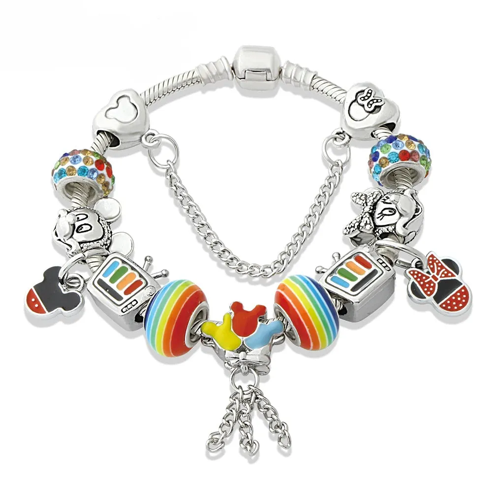 ✨ Rainbow Star & Moon Charm Bracelet 🌙 | Kawaii Unicorn Beaded Jewelry 🎀 | Perfect Gift for Kids & Teens! 🎁