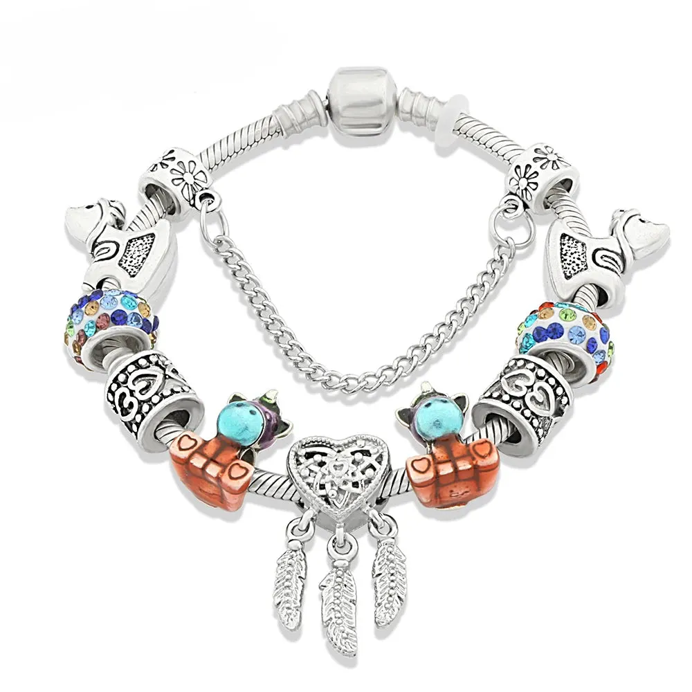 ✨ Rainbow Star & Moon Charm Bracelet 🌙 | Kawaii Unicorn Beaded Jewelry 🎀 | Perfect Gift for Kids & Teens! 🎁