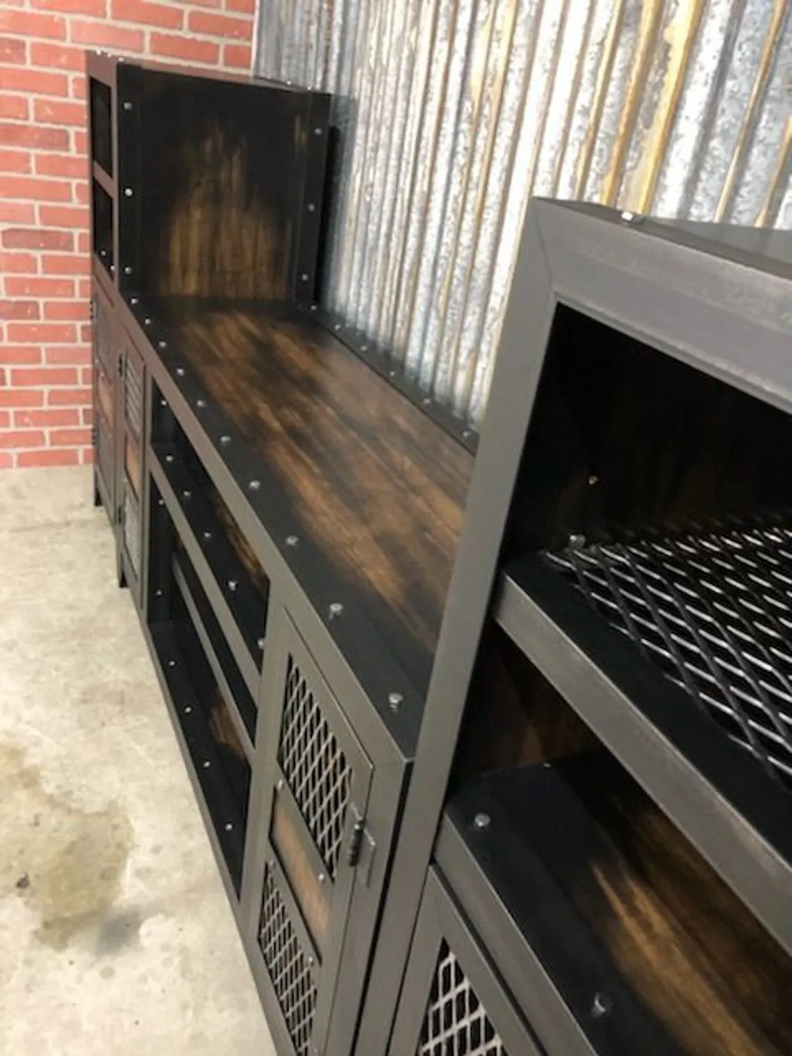 #013CD - Vintage Industrial Entertainment Center