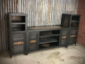 #013CD - Vintage Industrial Entertainment Center