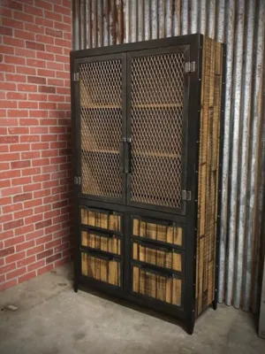 #062R • Rustic Industrial Office Locker with Reclaimed Wood