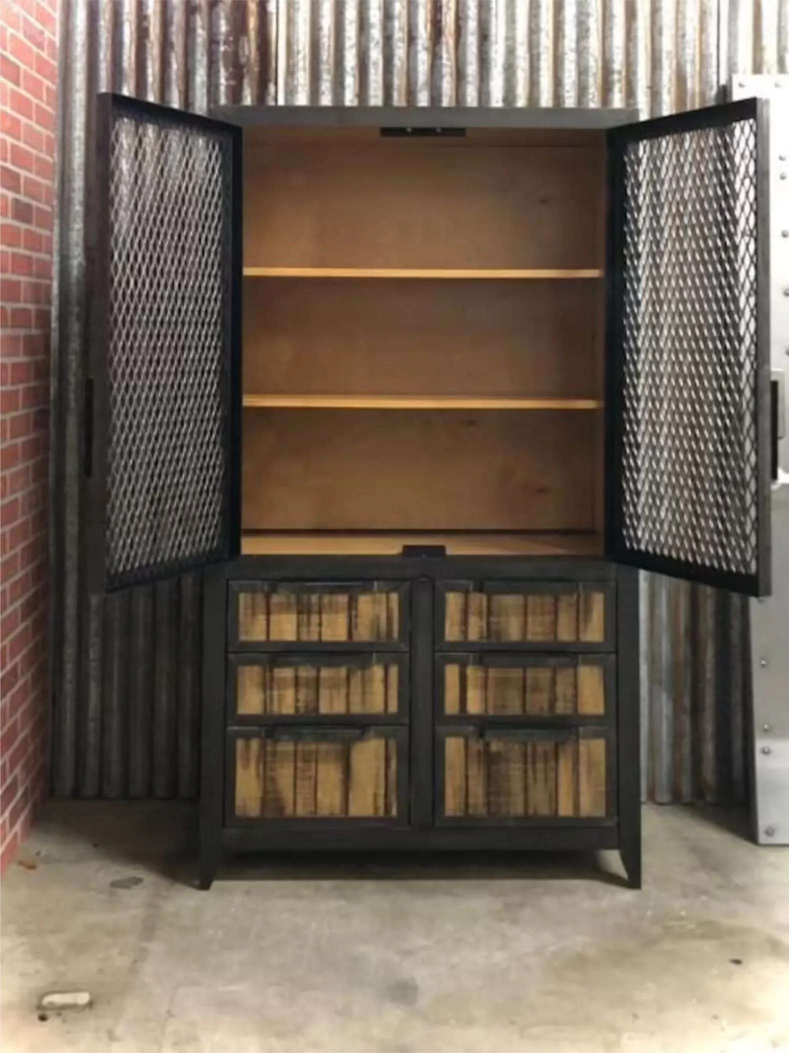 #062R • Rustic Industrial Office Locker with Reclaimed Wood