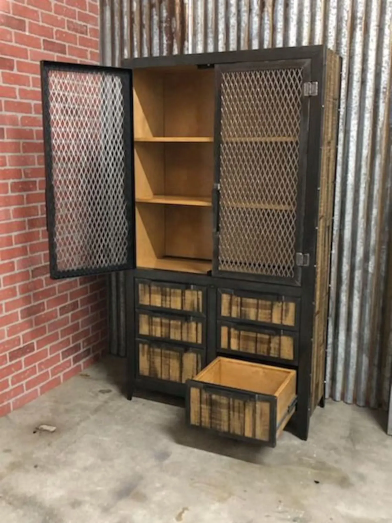 #062R • Rustic Industrial Office Locker with Reclaimed Wood