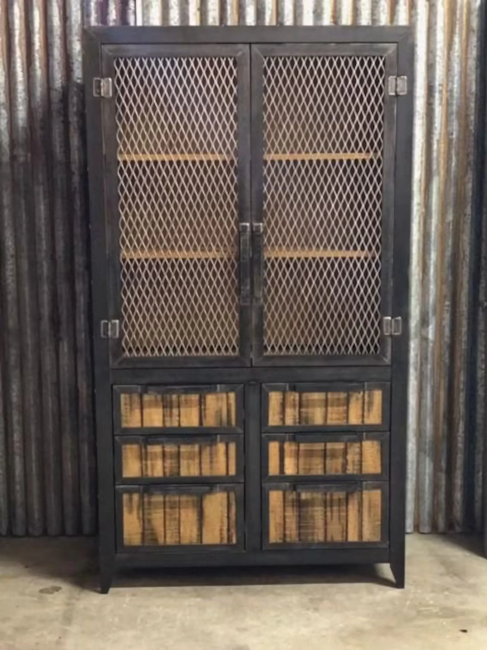 #062R • Rustic Industrial Office Locker with Reclaimed Wood