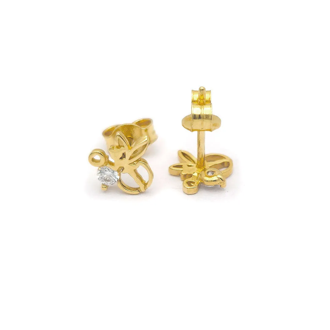 14k CZ Fairy Stud Earrings