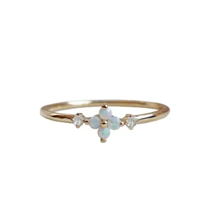 14K Forget Me Not Flower Opal Ring