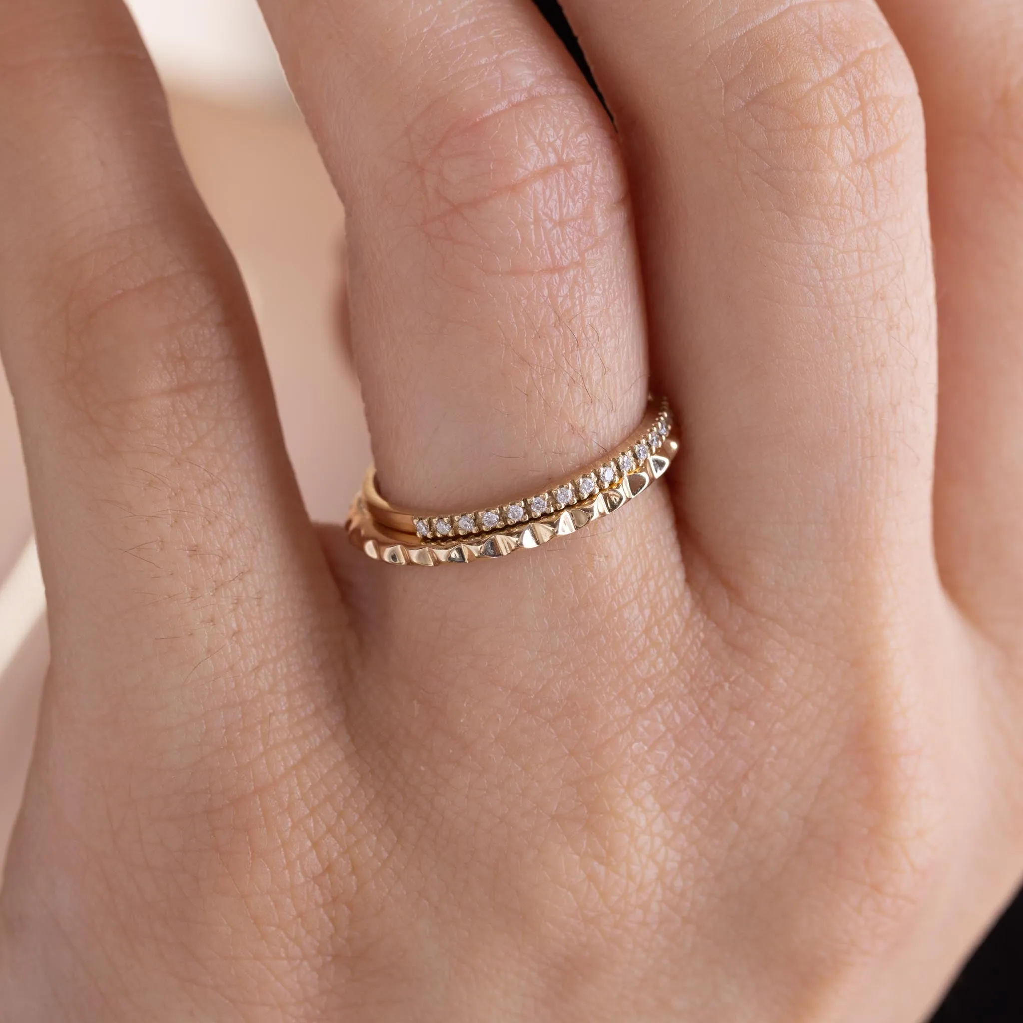 14k Gold Spike Eternity Ring