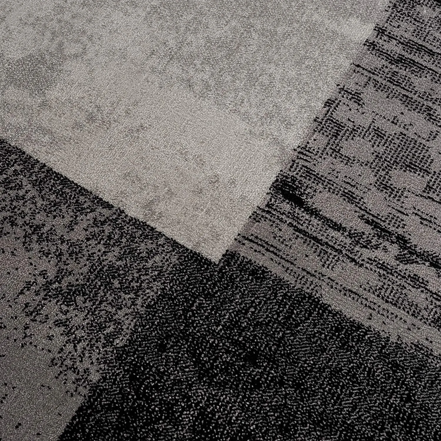 2’ x 15’ Gray Geometric Blocks Runner Rug