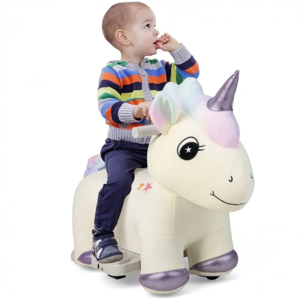 2025 Upgraded Adorable Riding Unicorn 6V Kids Ride On Toy / Car | Handle Bars | Music | 10” Seat Height | Up To 5 Kph