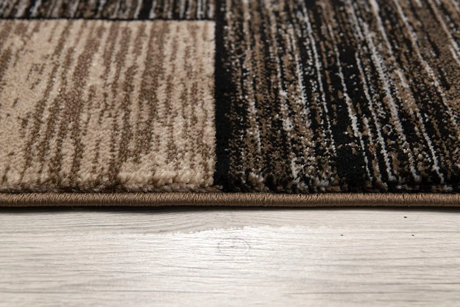 3’ x 10’ Beige and Brown Geometric Runner Rug