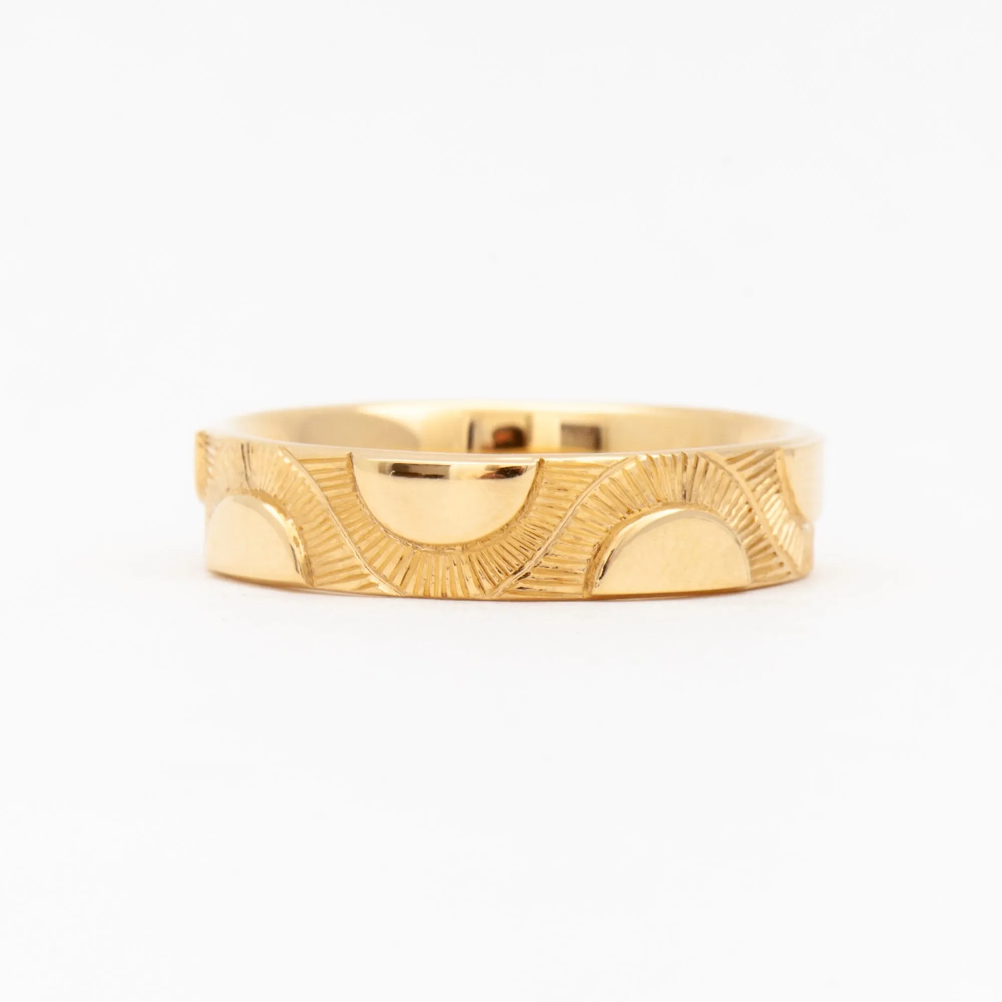 5.5 mm Golden Sun Full Eternity Pattern Wedding Band
