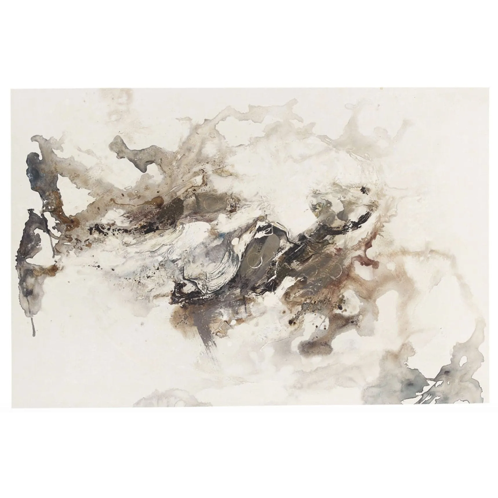 72x48 Contemporary Wall Art in Gray/Brown/White Blue/Blk
