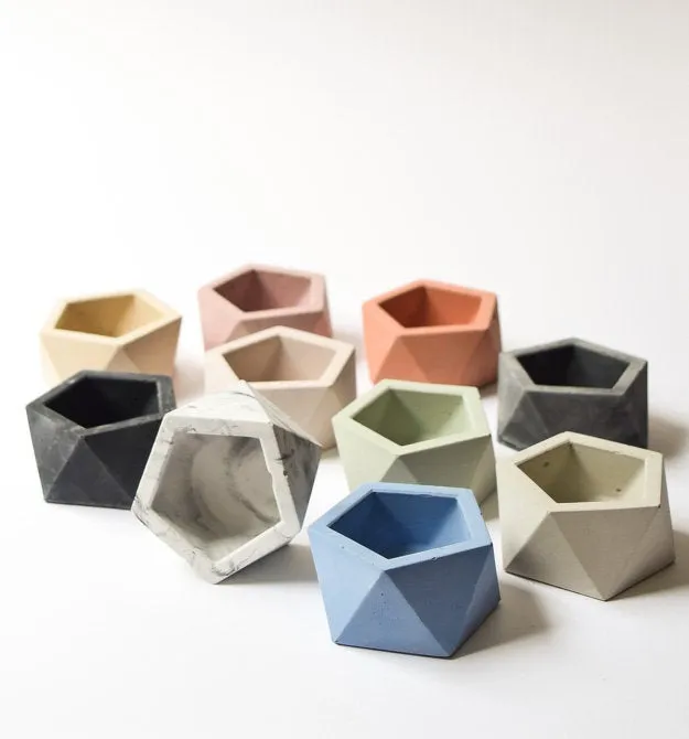 Air Plant Holder - Mini Planter - Concrete - Geometric Candle - Cement - Modern - Minimalist - Wedding Favor - Shower Favor - Decor