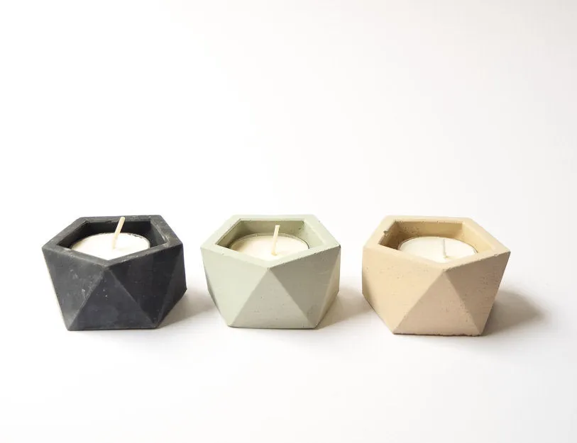 Air Plant Holder - Mini Planter - Concrete - Geometric Candle - Cement - Modern - Minimalist - Wedding Favor - Shower Favor - Decor