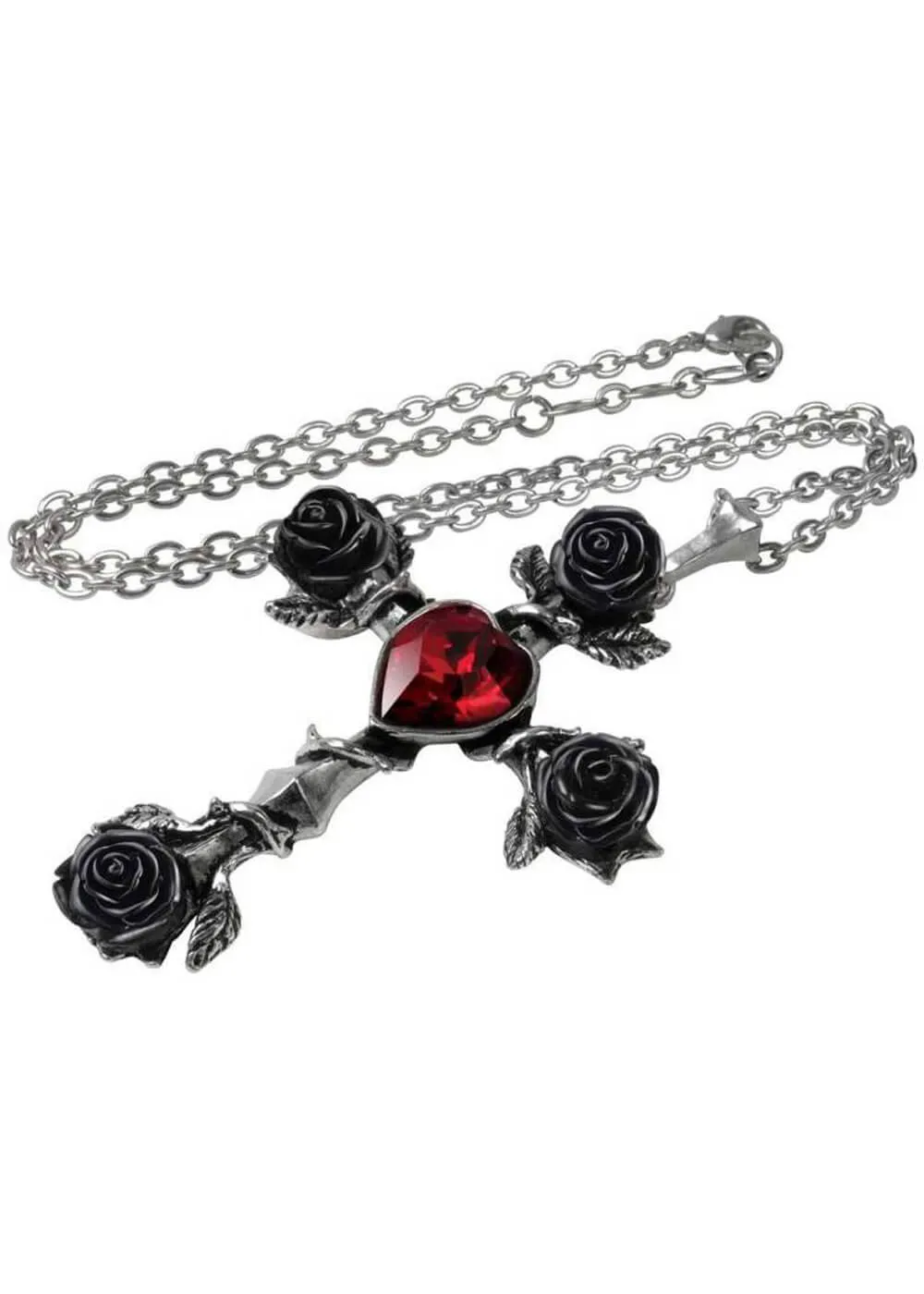 Alchemy Black Rosifix Necklace Red