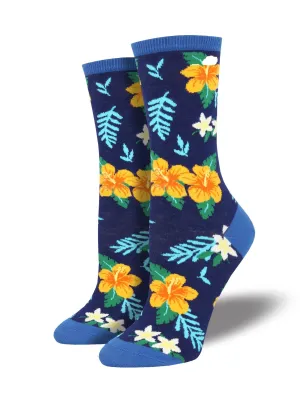 Aloha Floral - Ladies Crew by Socksmith