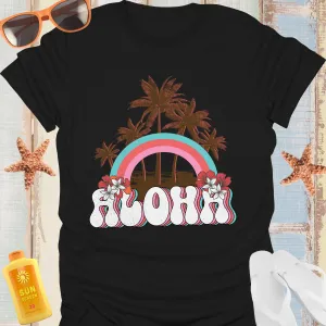 Aloha Hawaiian Vibe T-Shirt With Hibiscus Design
