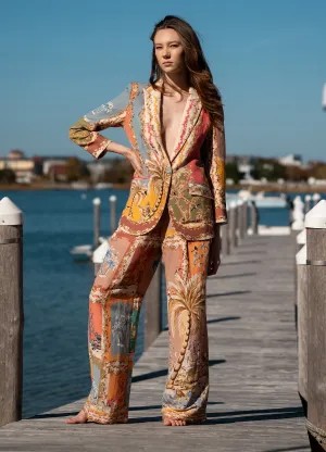 Amara multicolor collar jacket and pants