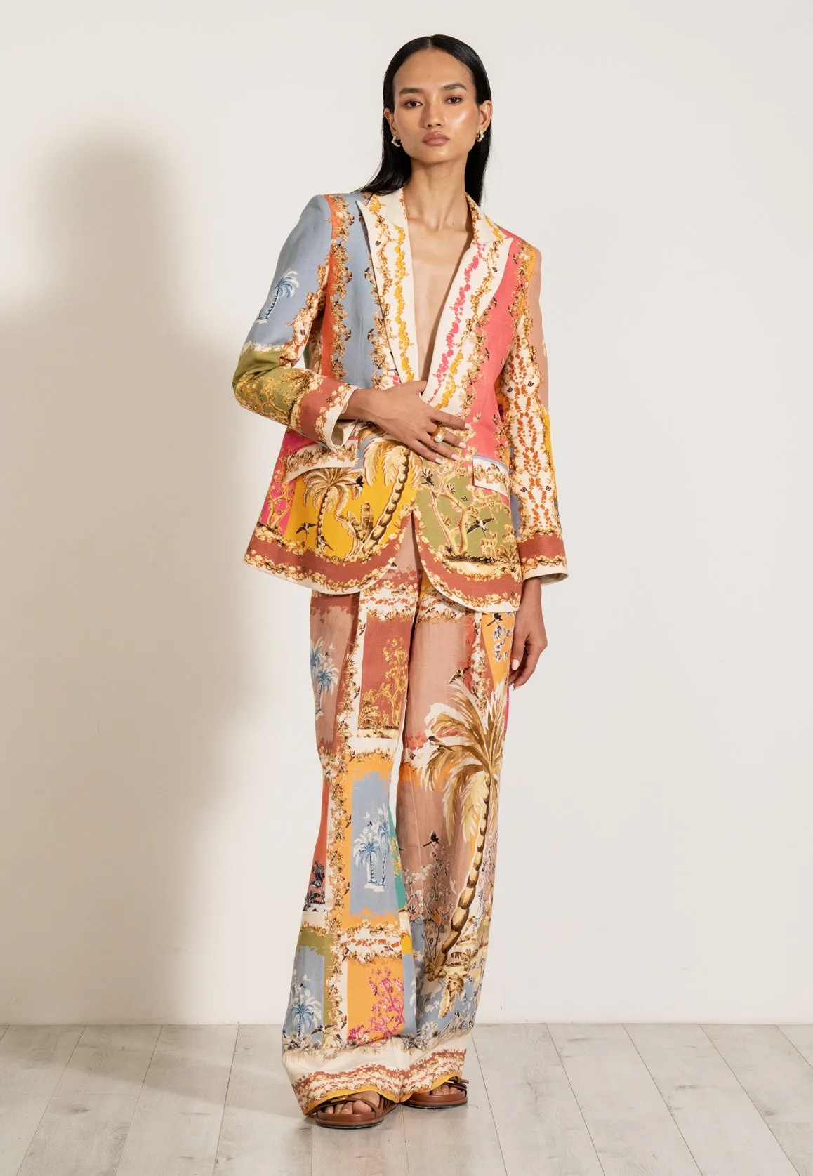 Amara multicolor collar jacket and pants