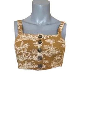American Eagle Tropical Palm Print Cropped Tank