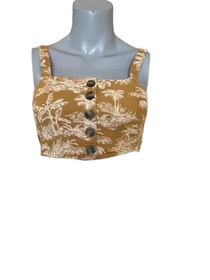 American Eagle Tropical Palm Print Cropped Tank