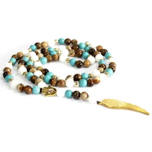 Angel Wing Crystal Necklace Multi Beads