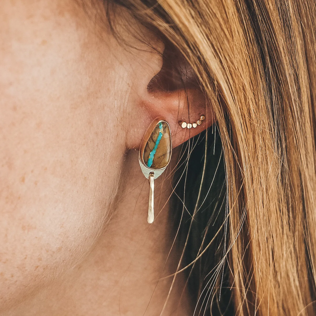 Baby Fringe Studs - Royston Ribbon #5 - Mixed Metals