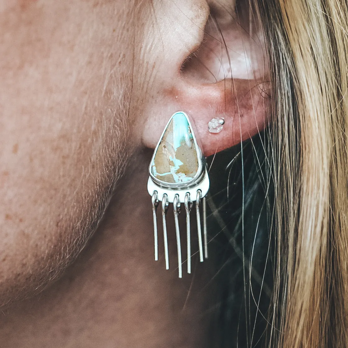 Baby Fringe Studs - Royston Ribbon Turquoise #2