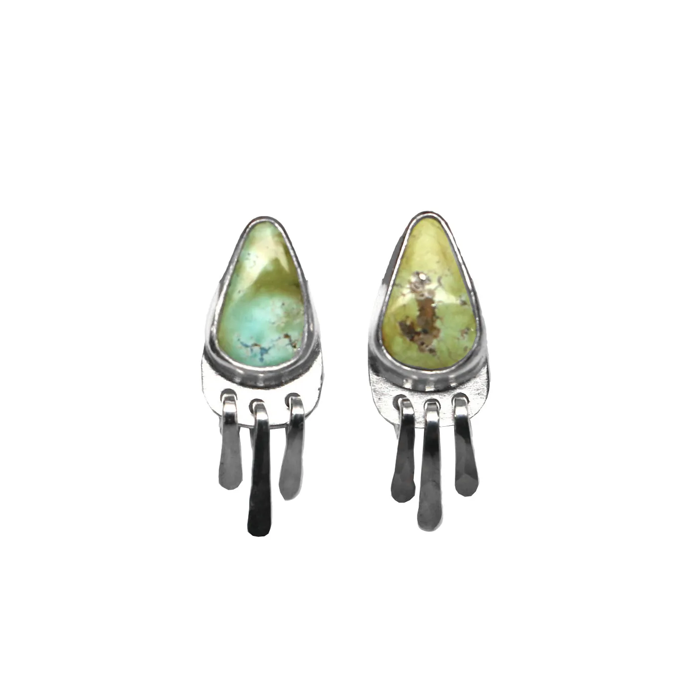Baby Fringe Studs - Sonoran Gold Turquoise #1