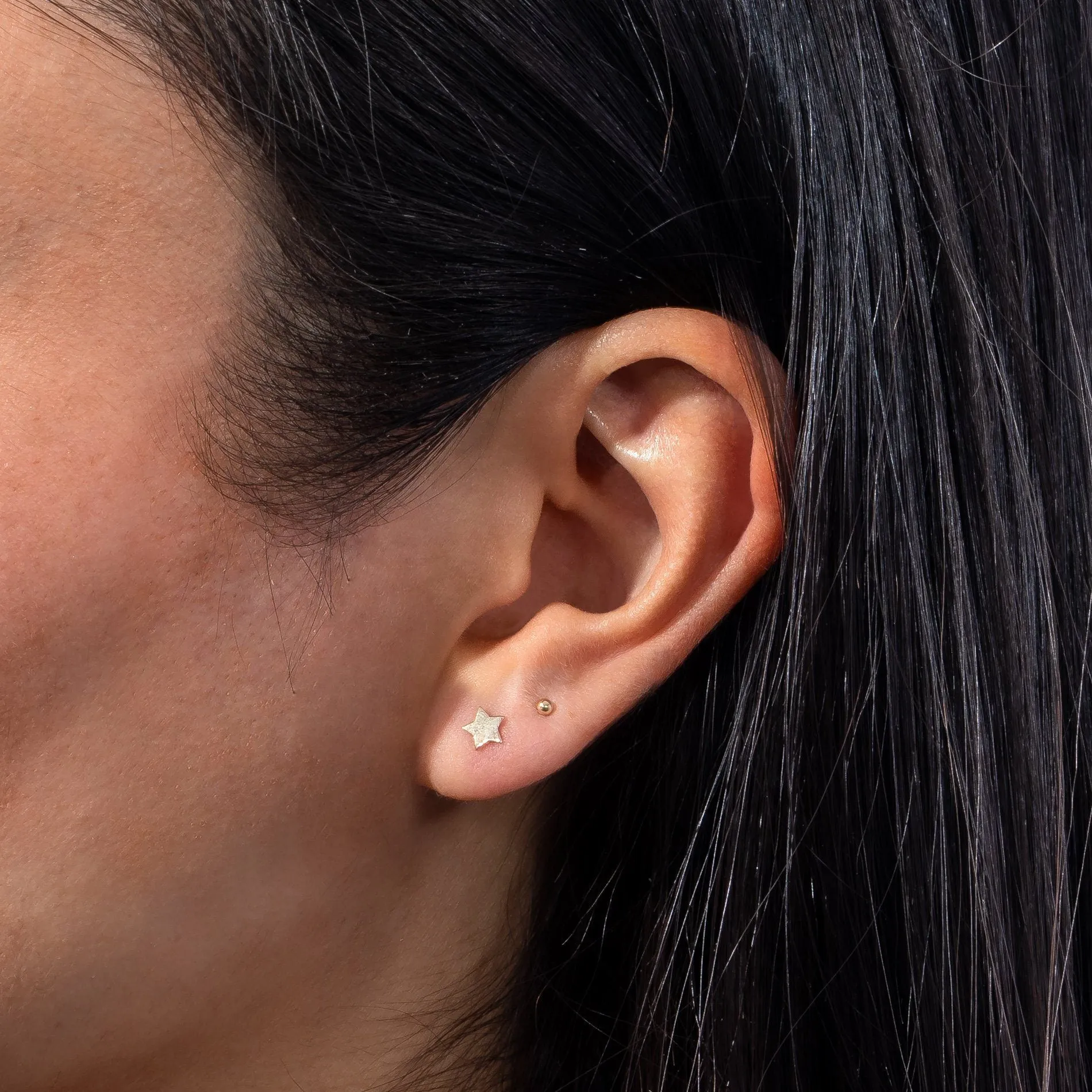 Ball Threaded Stud Earring 14K