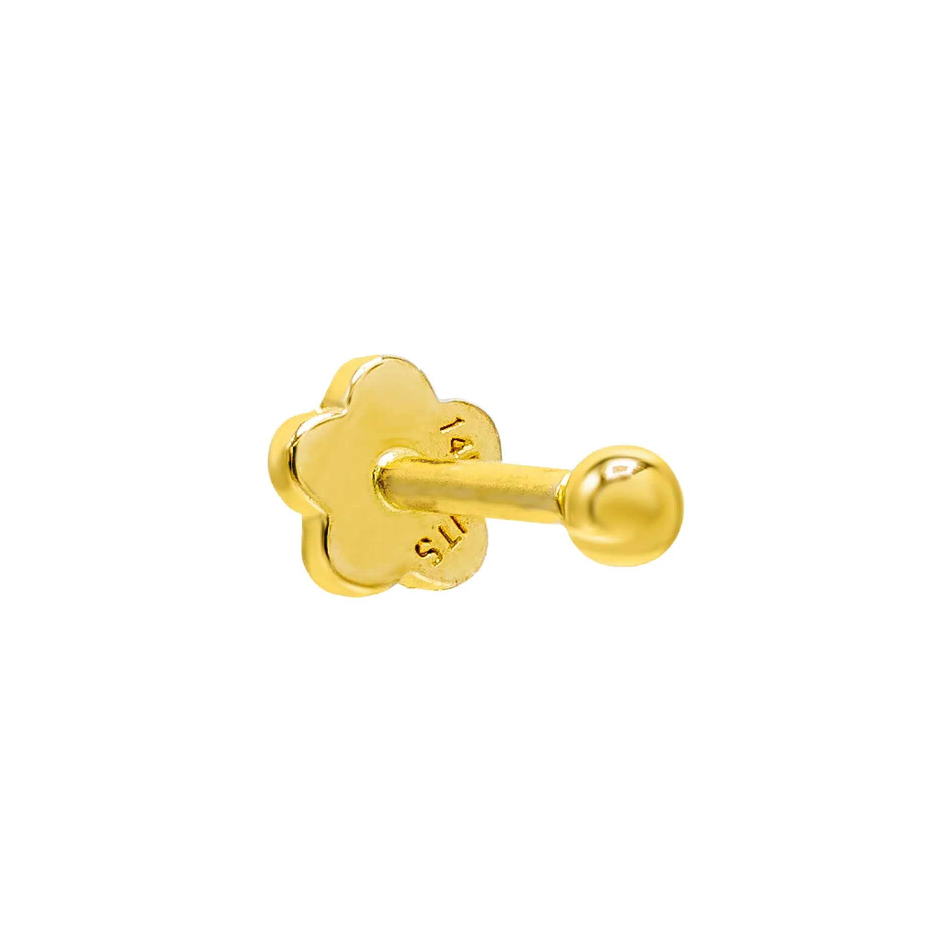 Ball Threaded Stud Earring 14K