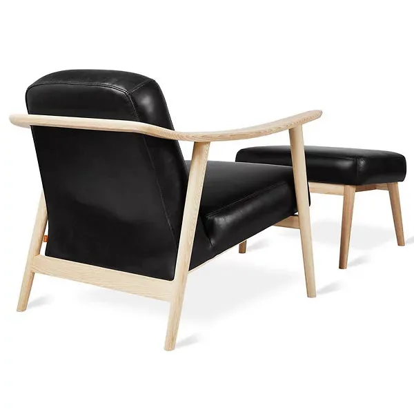 Baltic Leather Chair with Ottoman by Gus Modern