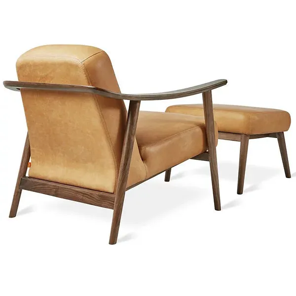 Baltic Leather Chair with Ottoman by Gus Modern