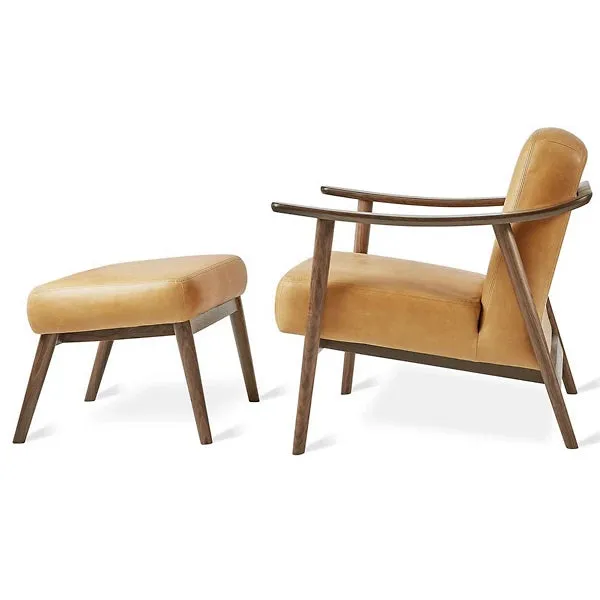 Baltic Leather Chair with Ottoman by Gus Modern