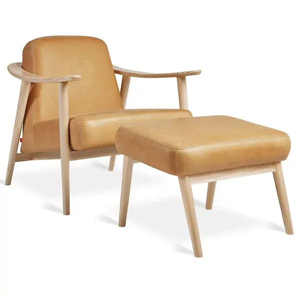 Baltic Leather Chair with Ottoman by Gus Modern