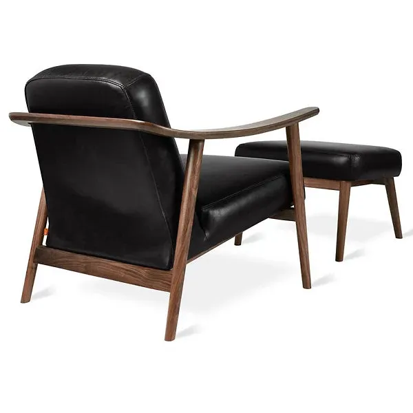 Baltic Leather Chair with Ottoman by Gus Modern