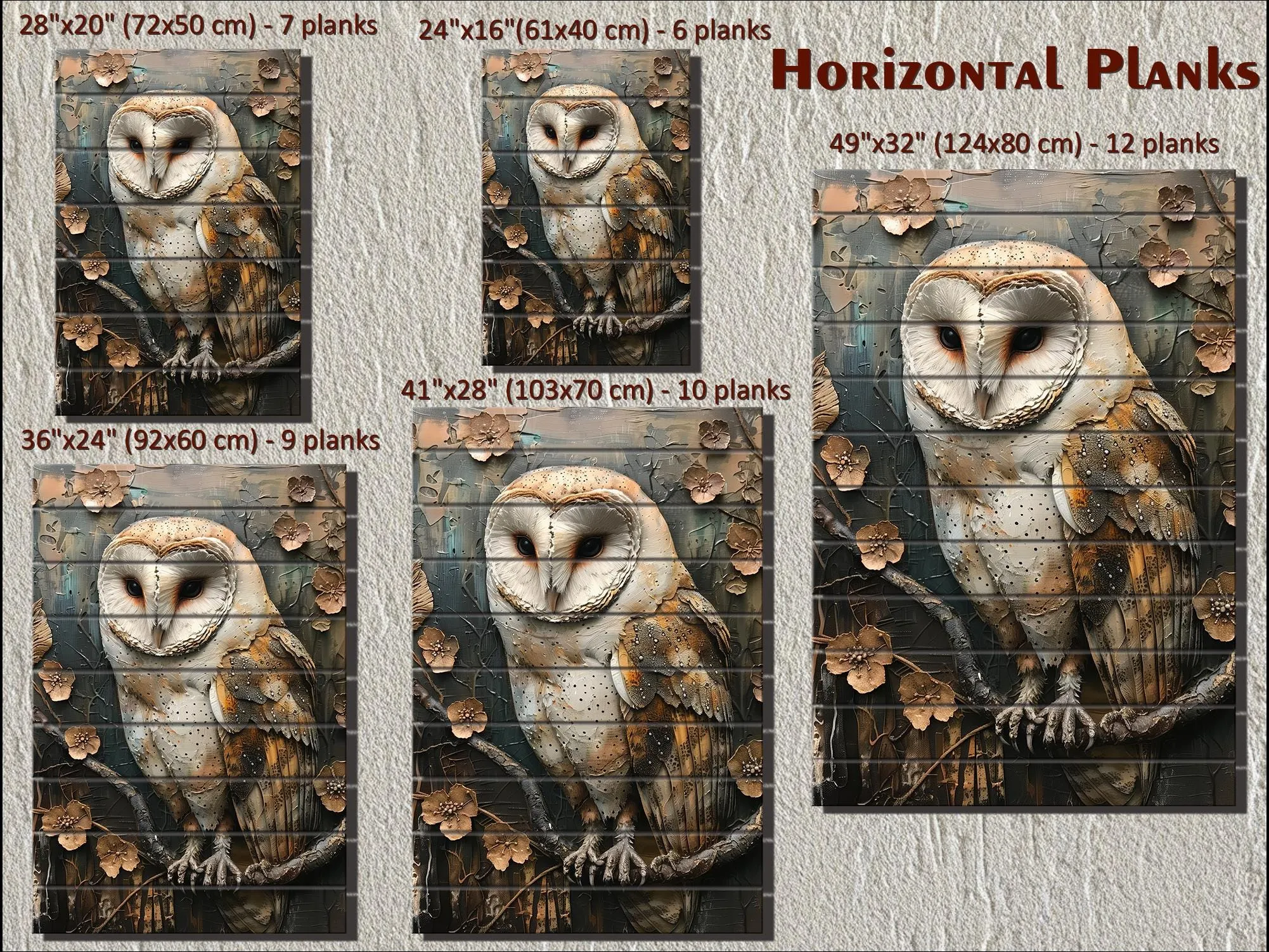 Barn Owl Distressed Wood Wall Art