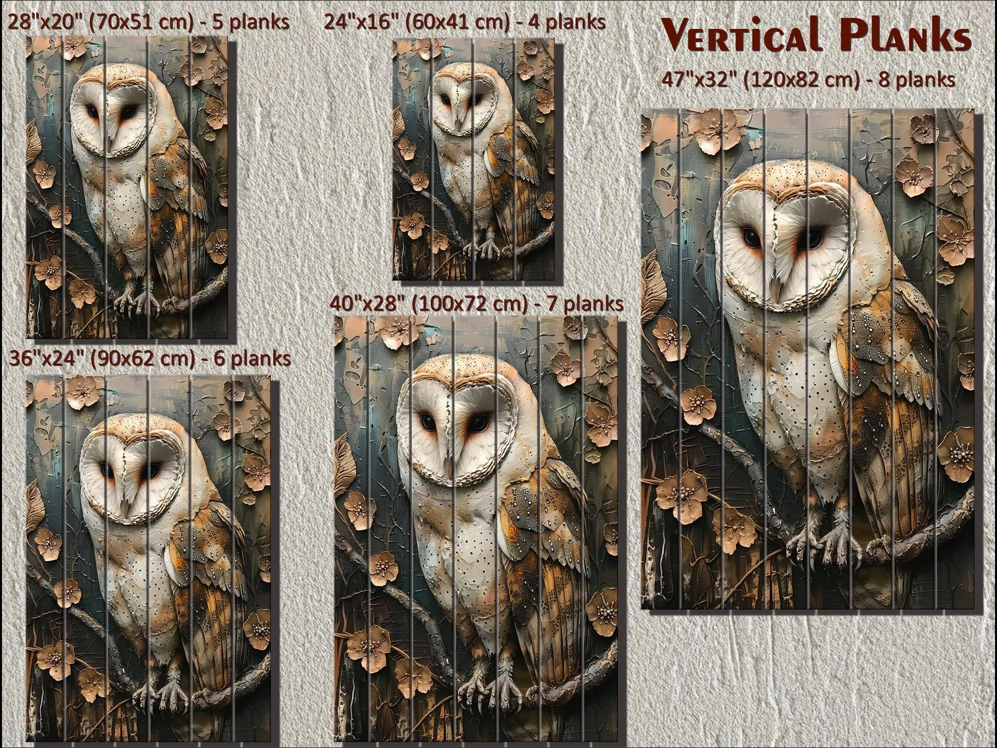 Barn Owl Distressed Wood Wall Art