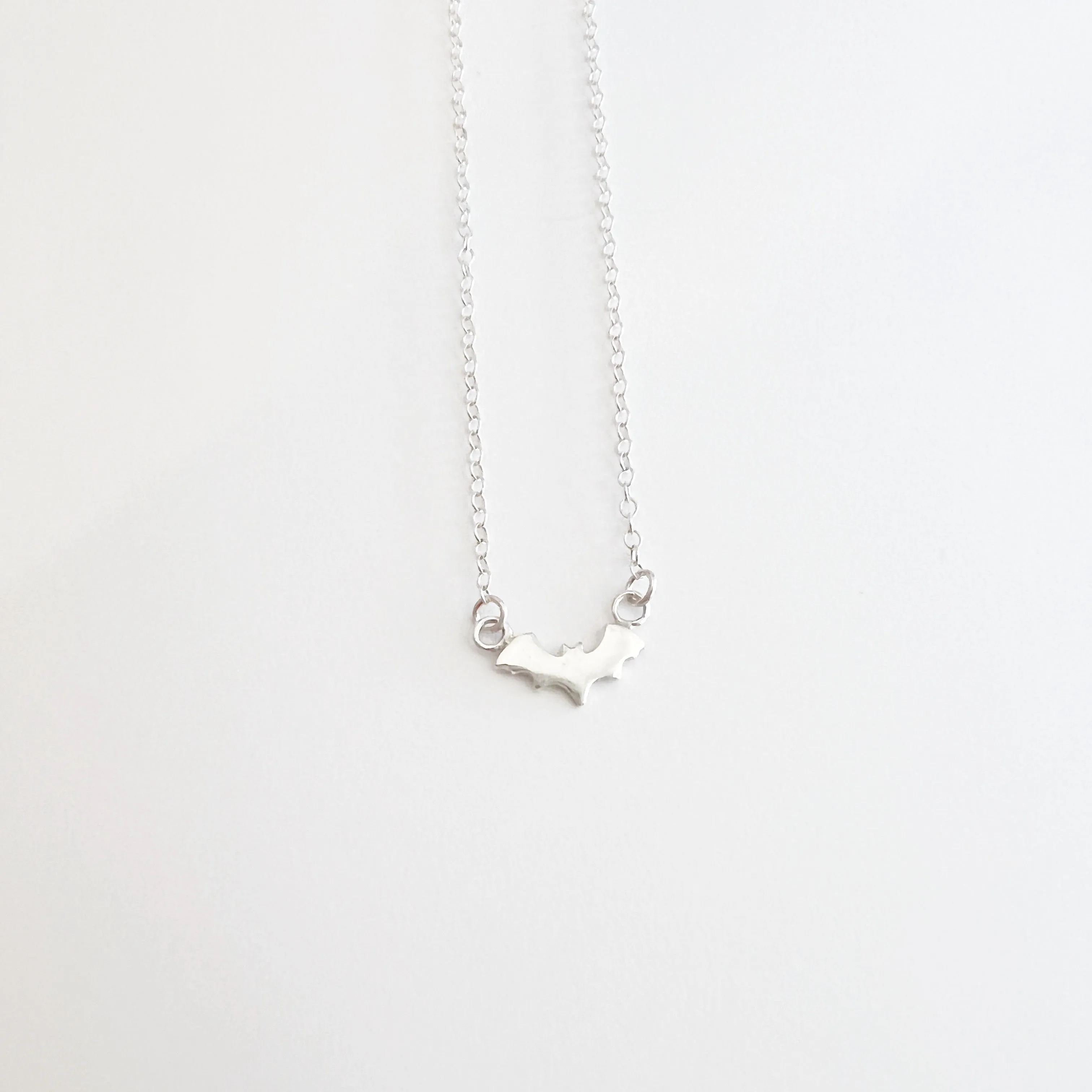 Bat Necklace in Sterling Silver