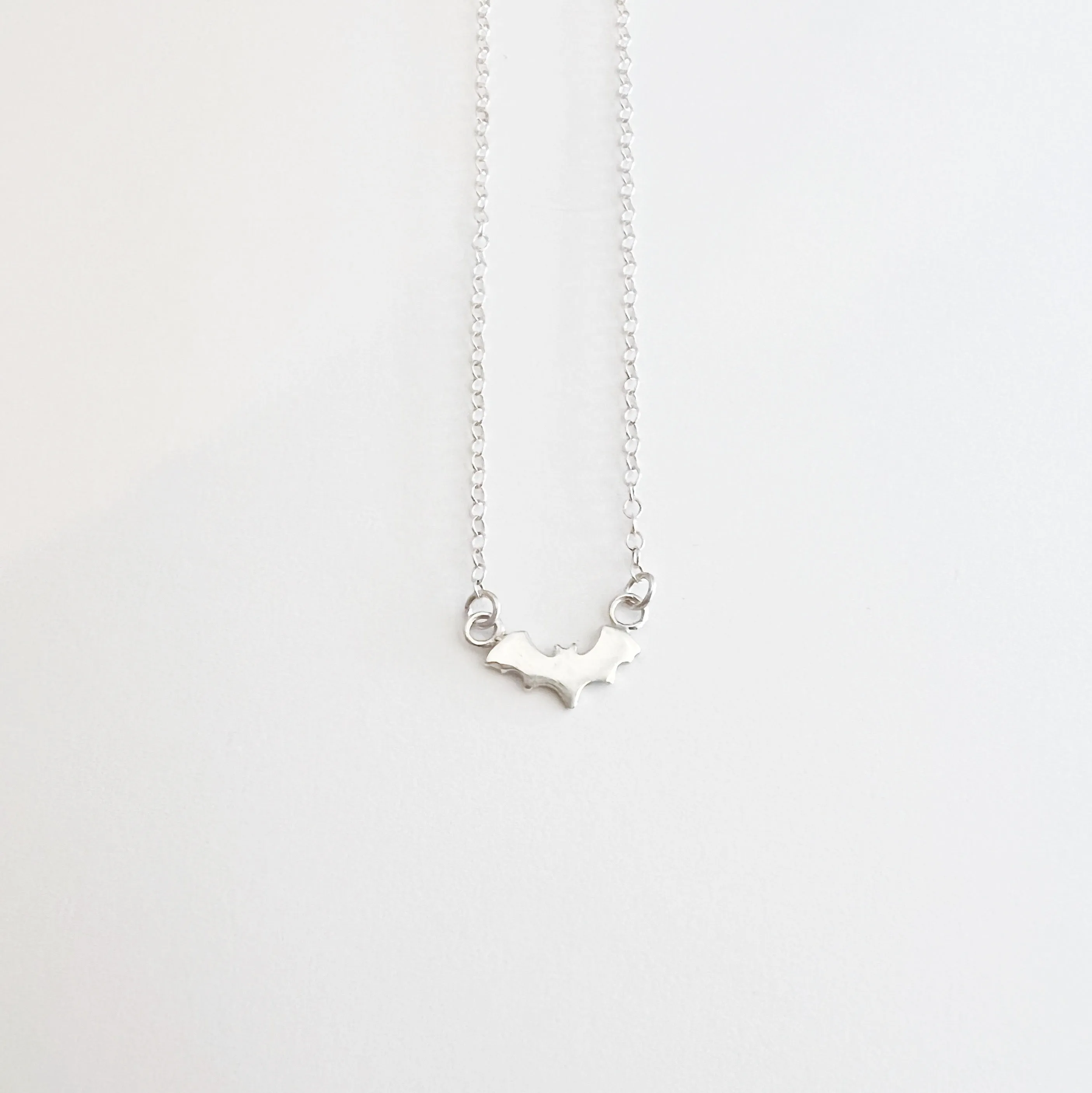 Bat Necklace in Sterling Silver