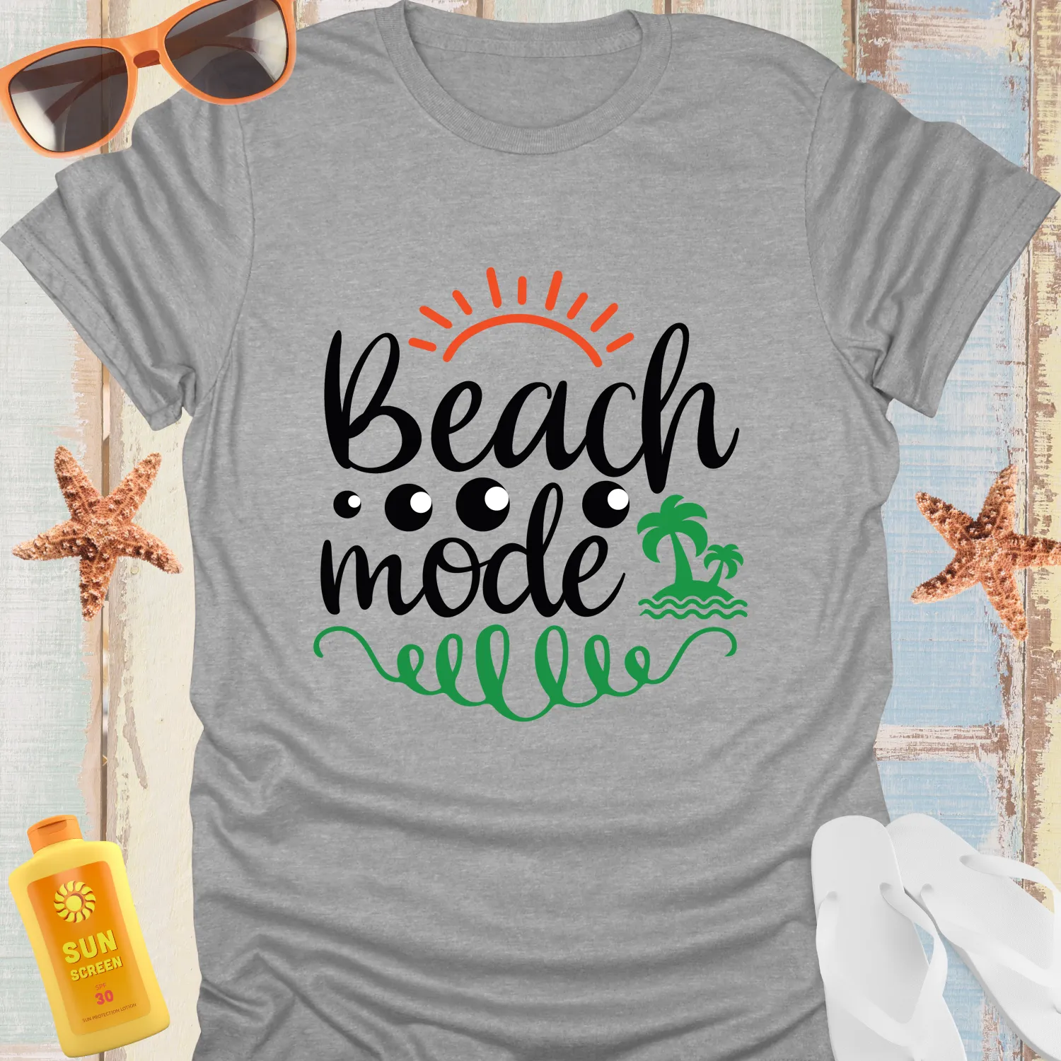 Beach Mode T-Shirt With Tropical Getaway Vibes
