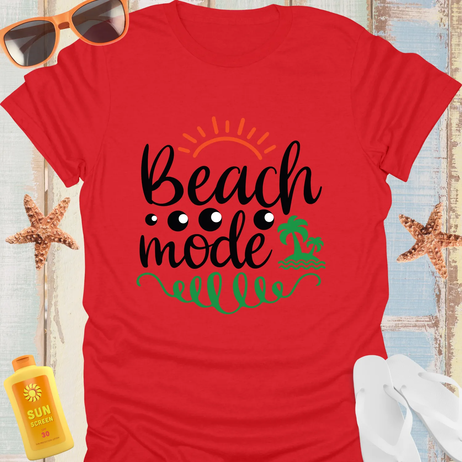 Beach Mode T-Shirt With Tropical Getaway Vibes