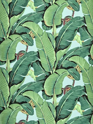 Beverly Hills Banana Palm Wallpaper - Sky Blue