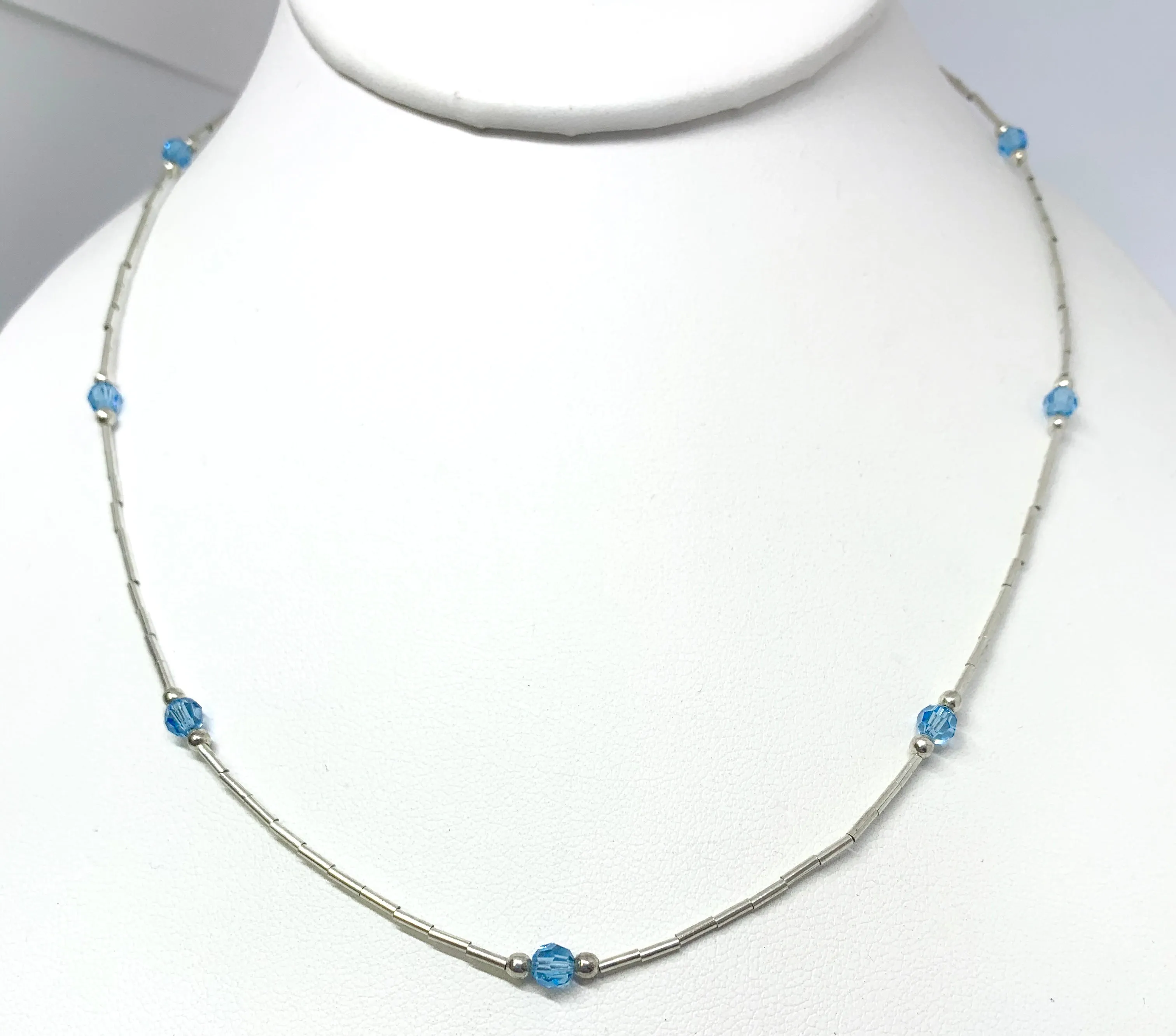 Birthstone Liquid Silver Necklace