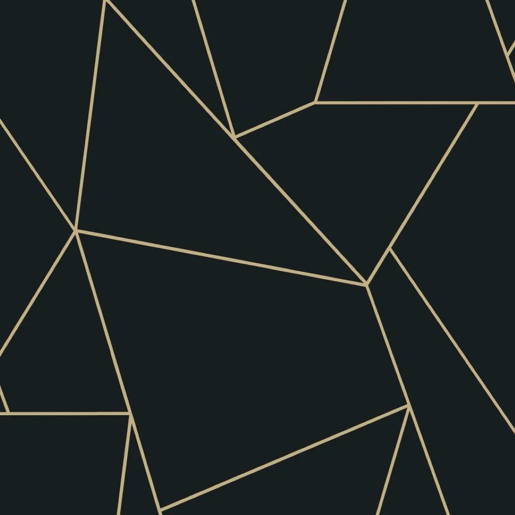 Black & Gold Nazca Wallpaper (57 SqFt)