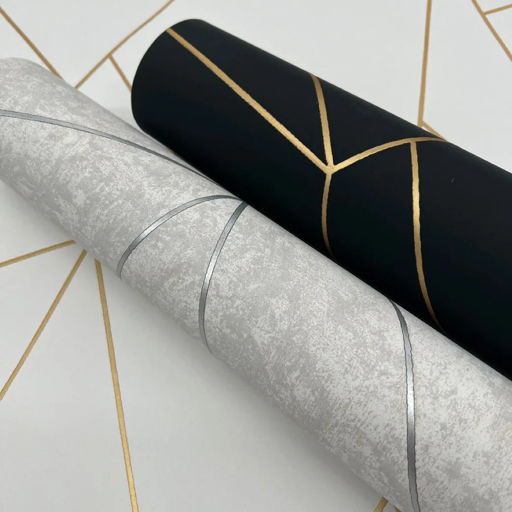 Black & Gold Nazca Wallpaper (57 SqFt)