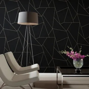 Black & Gold Nazca Wallpaper (57 SqFt)