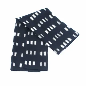 Black Grey Check Cotton Ikat Tea Towel
